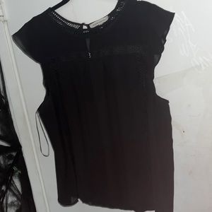 Black back keyhole blouse 3X